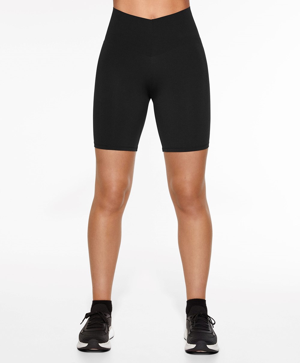 Black Oysho Light Touch 25cm Cycle Short Leggings | VKNZ24897