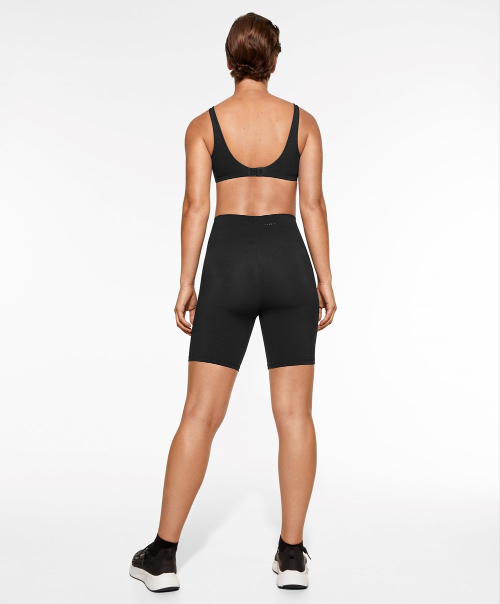 Black Oysho Light Touch 25cm Cycle Short Leggings | VKNZ24897