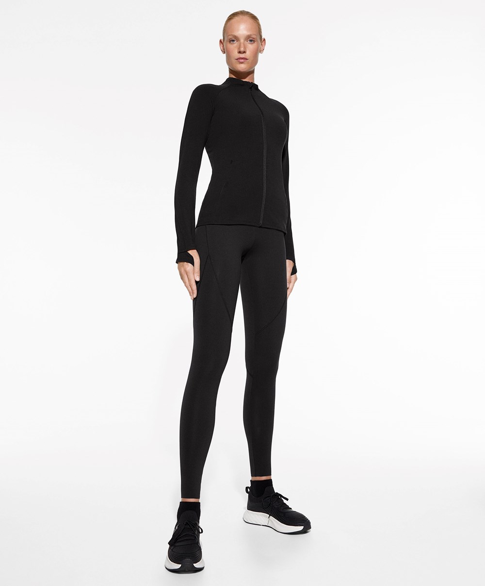 Black Oysho Odoractiv Running Jacket | DUOQ21596