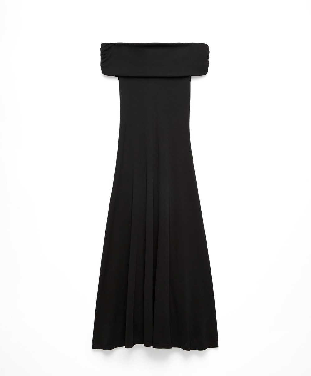 Black Oysho Off-shoulder Dress | HGRJ48376