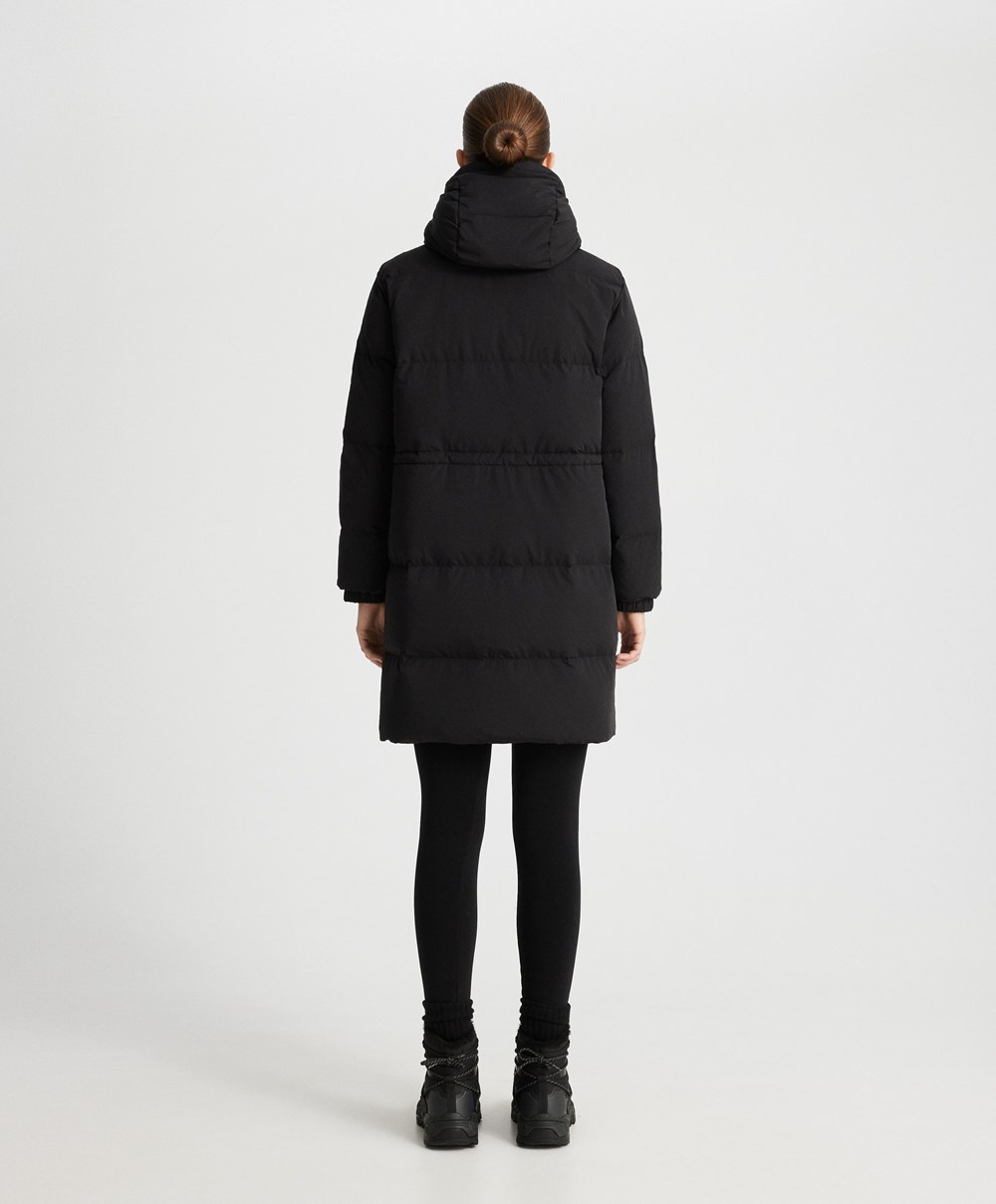 Black Oysho Padded Down Jacket | GZMI96851