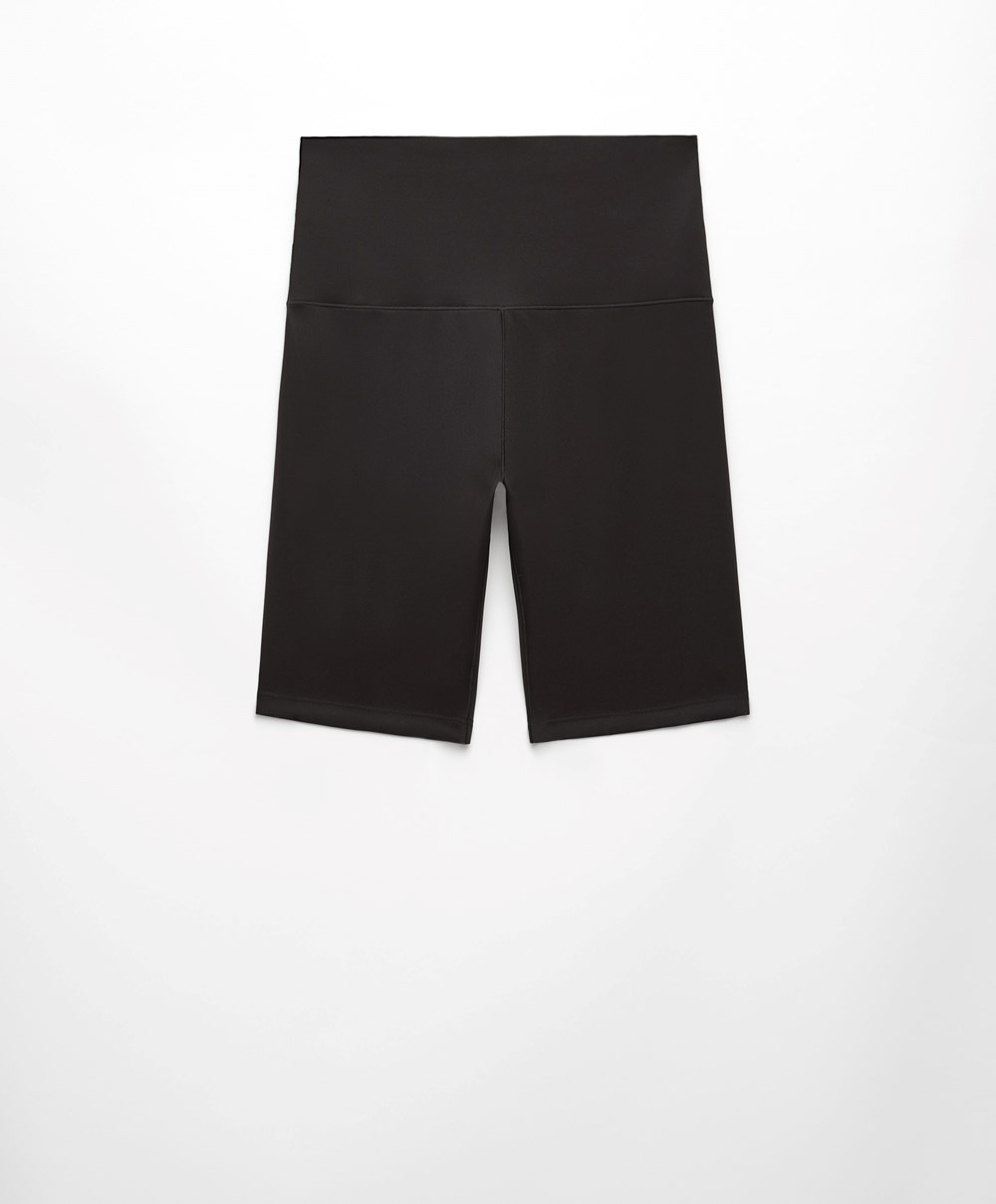 Black Oysho Perfect-adapt High-rise 20cm Cycle Shorts | KQVN68250