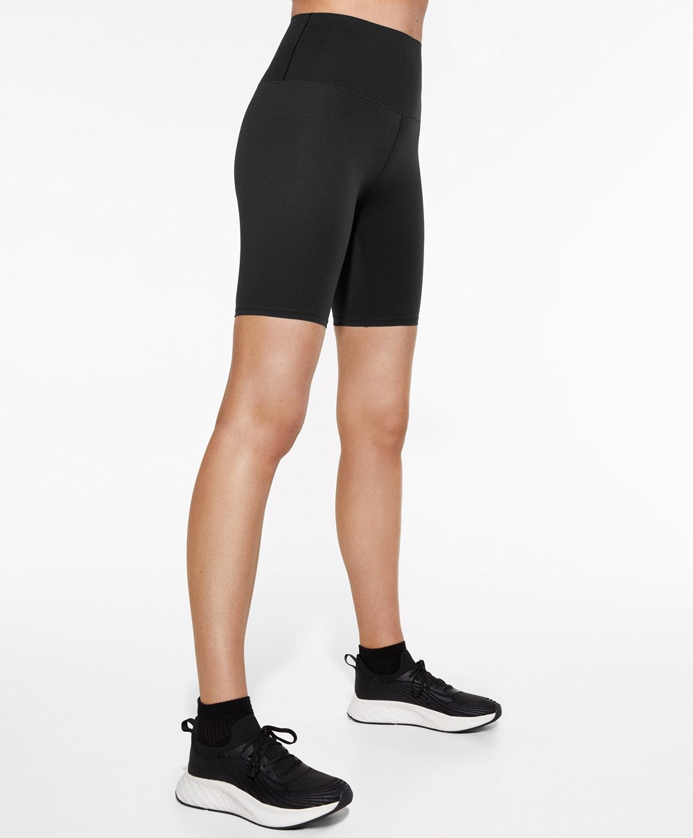 Black Oysho Perfect-adapt High-rise 20cm Cycle Shorts | KQVN68250