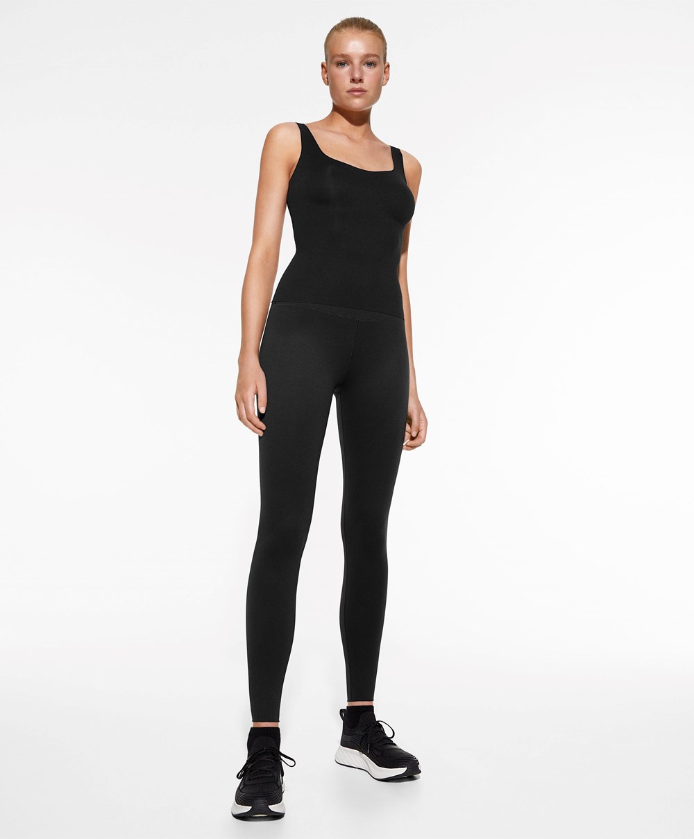 Black Oysho Perfect-adapt Vest Top With Cups | THKX64205