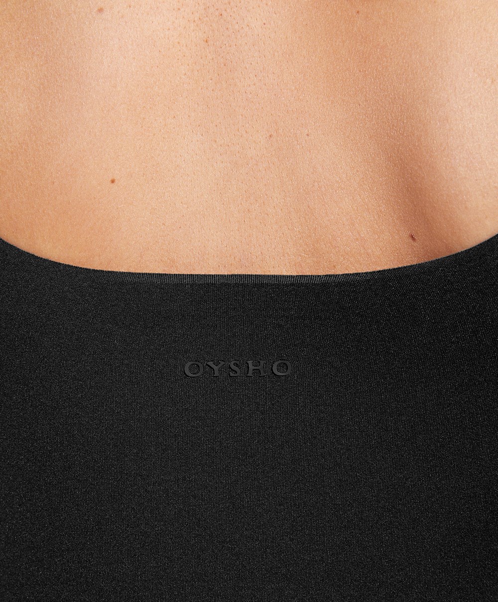 Black Oysho Perfect-adapt Vest Top With Cups | THKX64205