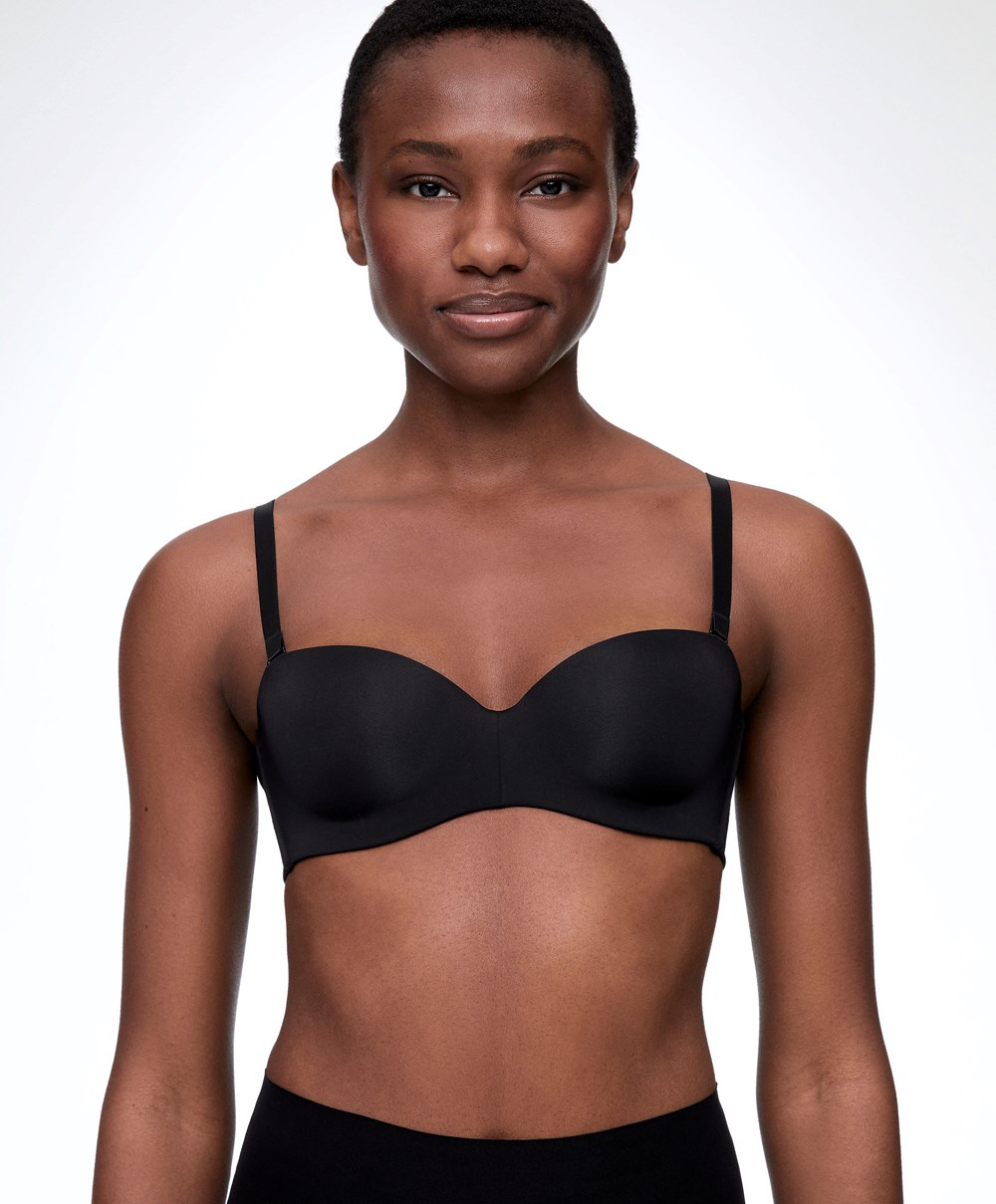 Black Oysho Polyamide Bra With Removable Straps | KYFS97834