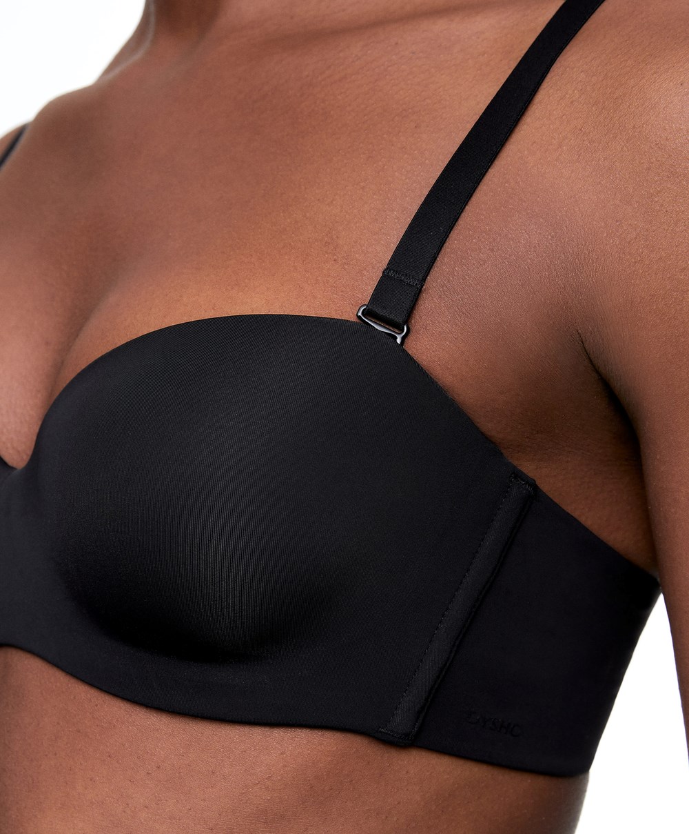 Black Oysho Polyamide Bra With Removable Straps | KYFS97834