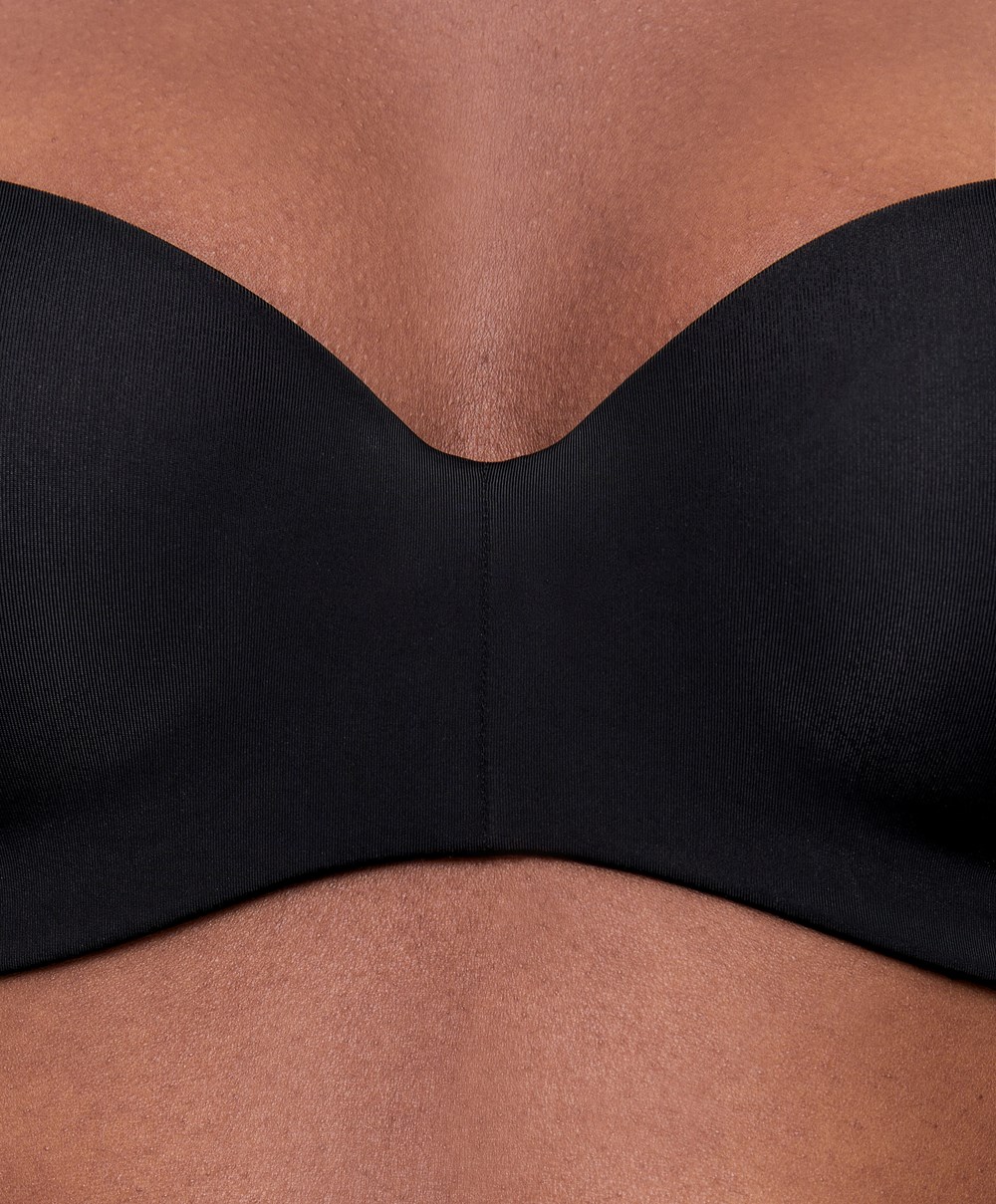 Black Oysho Polyamide Bra With Removable Straps | KYFS97834