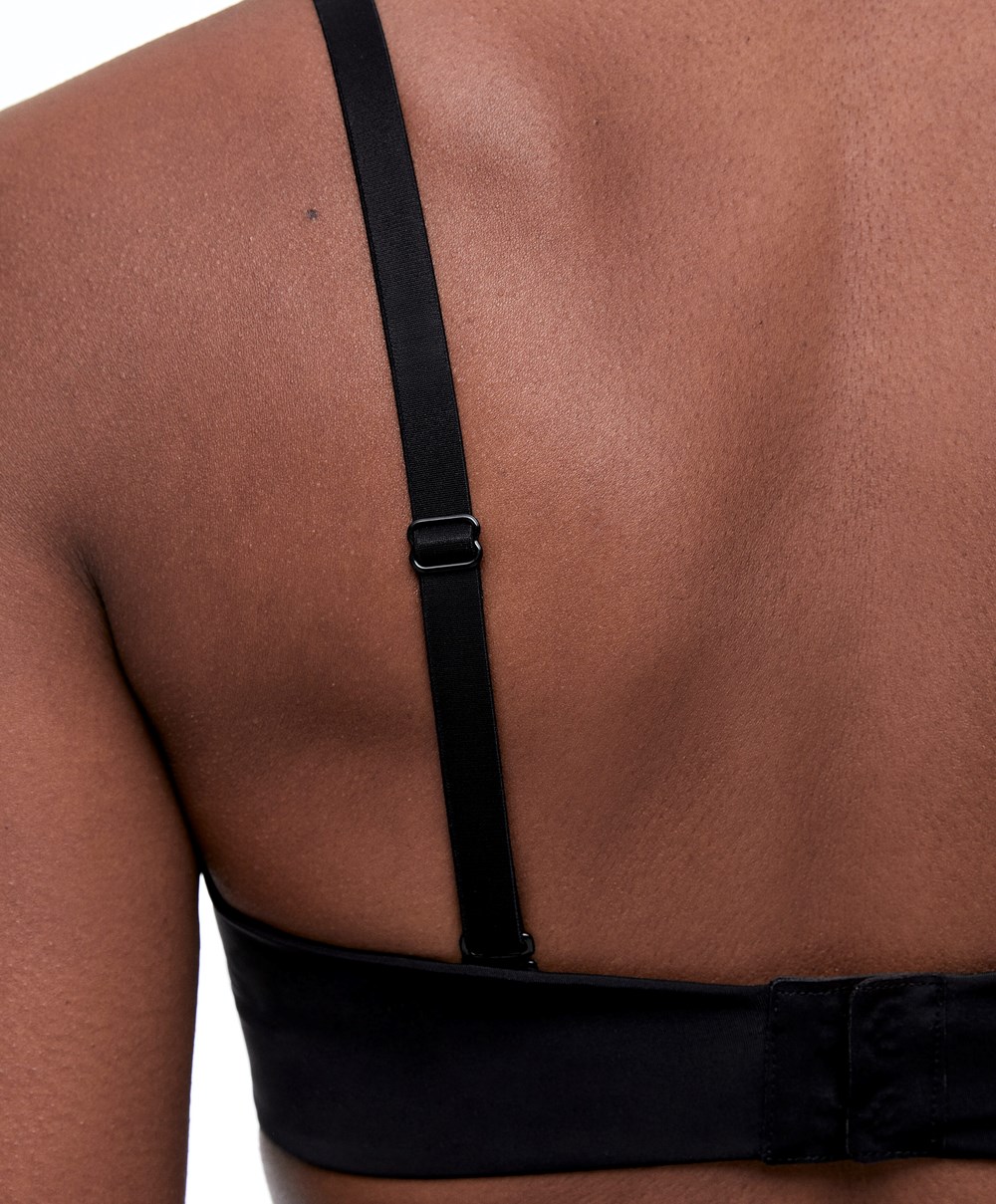 Black Oysho Polyamide Bra With Removable Straps | KYFS97834