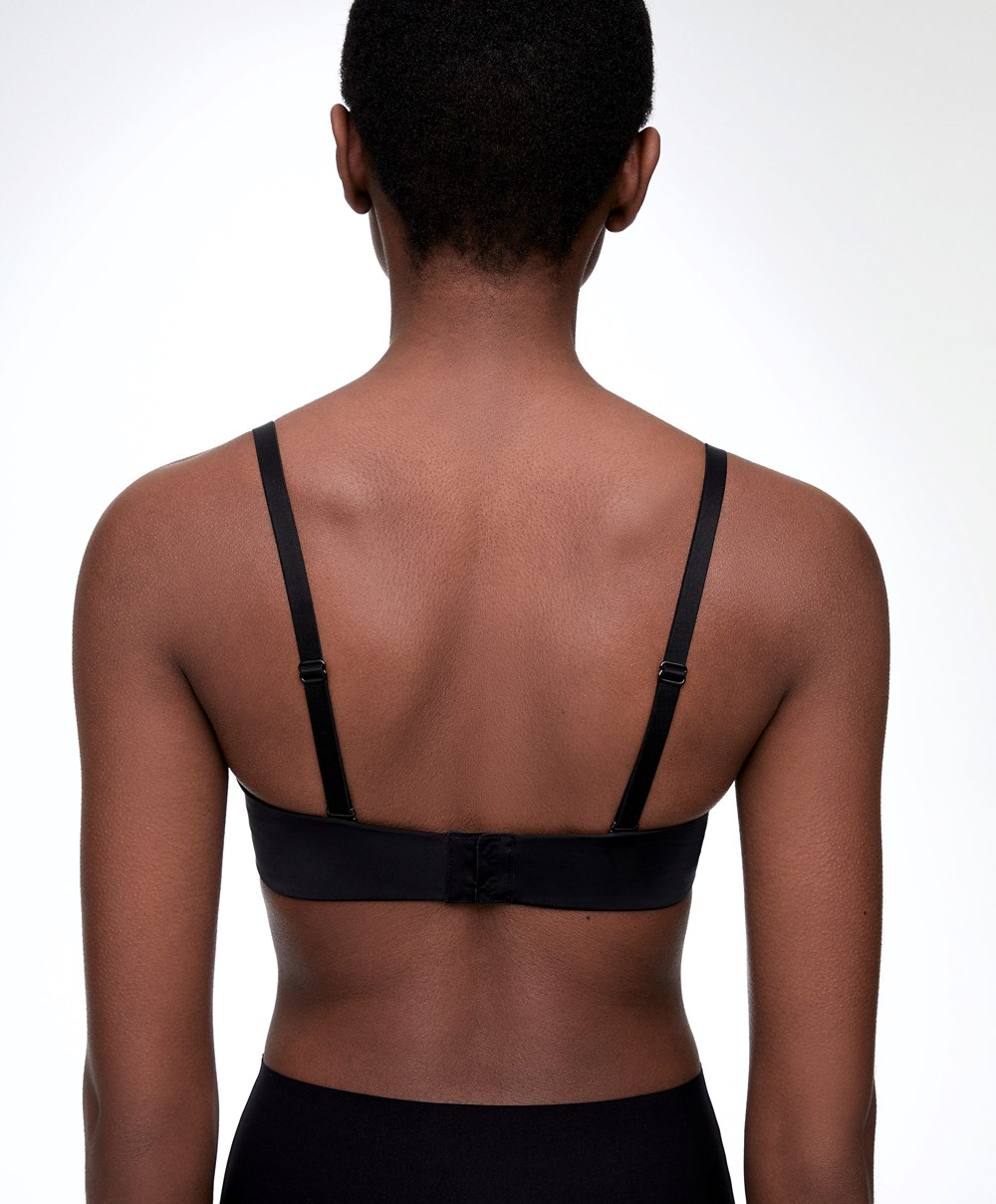 Black Oysho Polyamide Bra With Removable Straps | KYFS97834