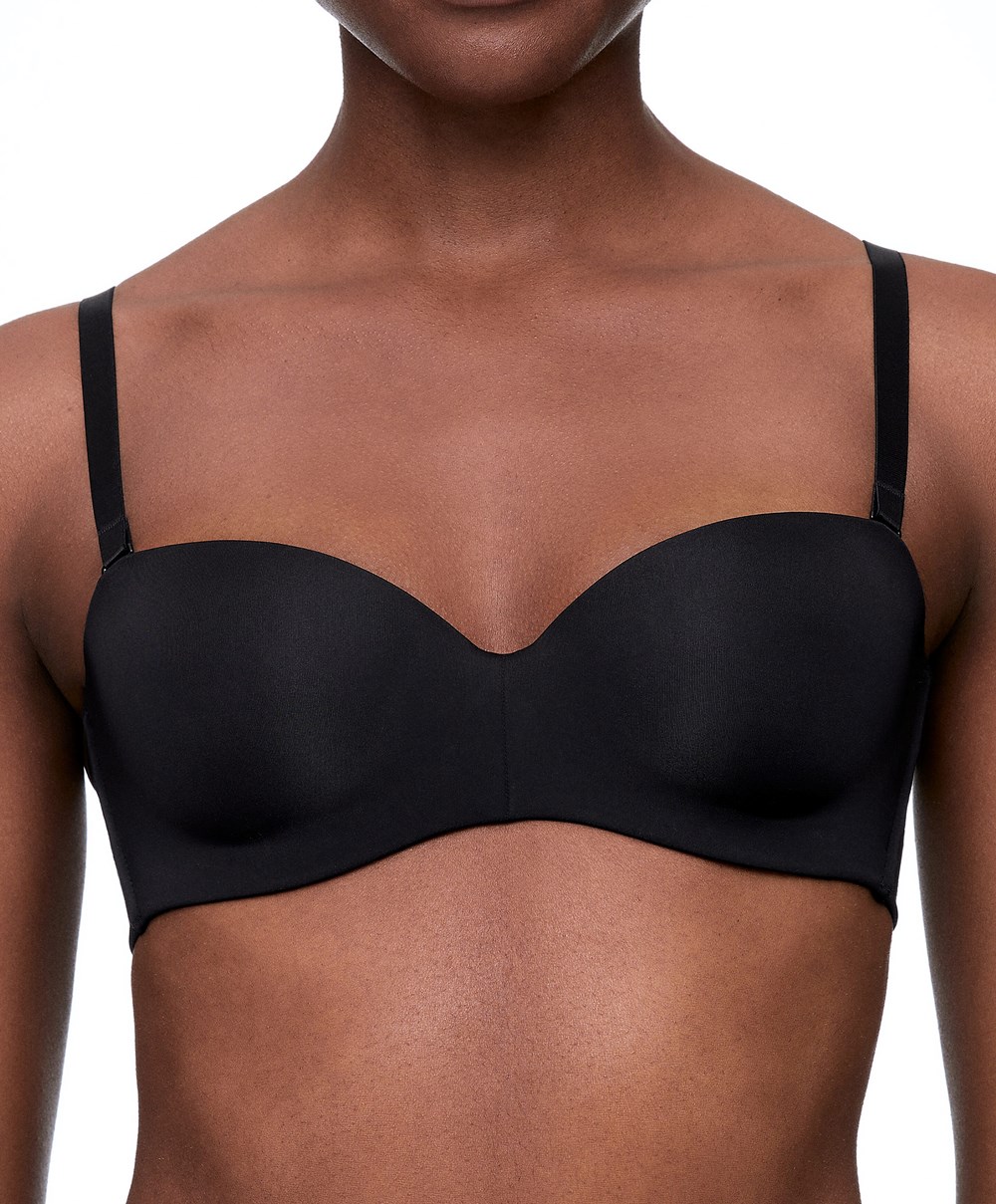 Black Oysho Polyamide Bra With Removable Straps | KYFS97834