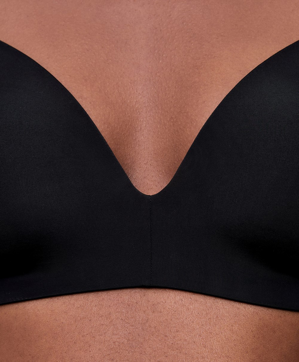 Black Oysho Polyamide Full Triangle Bra | MOSV26391