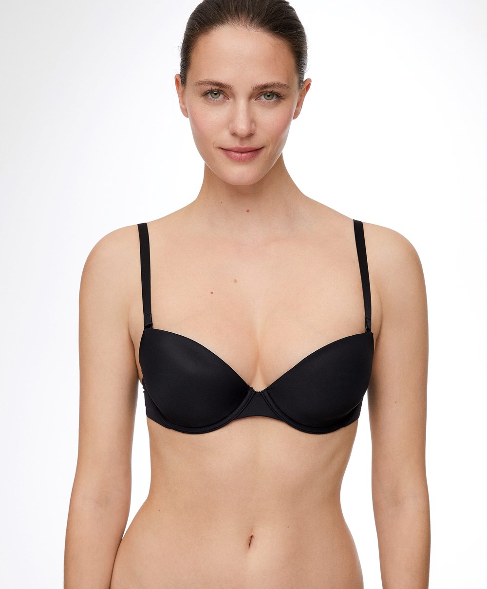 Black Oysho Polyamide Multiway Classic Bra | ZPVK57481