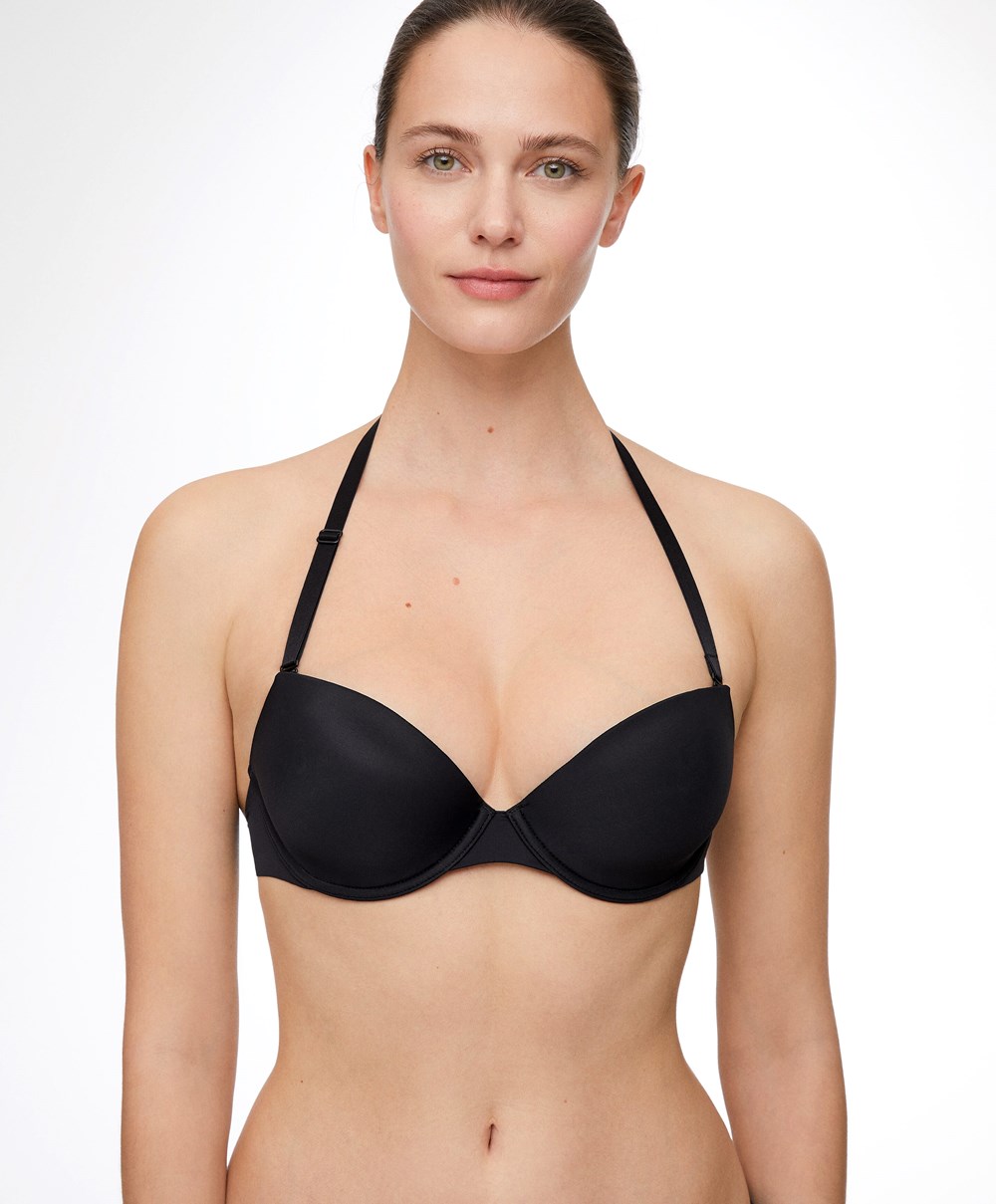 Black Oysho Polyamide Multiway Classic Bra | ZPVK57481