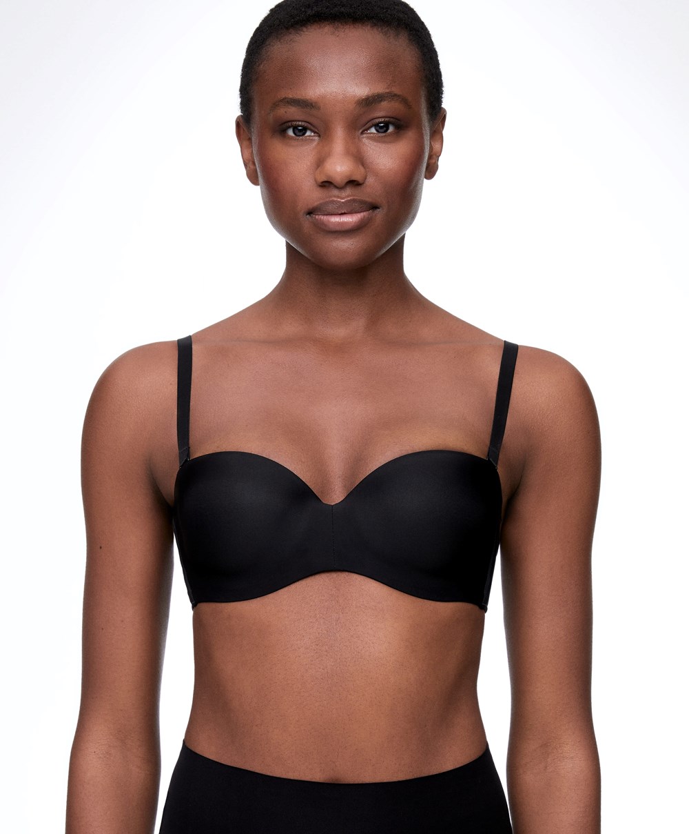 Black Oysho Polyamide Push-up Bra With Removable Straps | EGZK50734