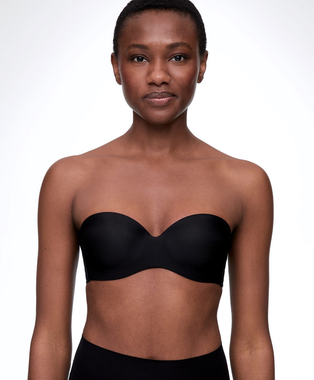 Black Oysho Polyamide Push-up Bra With Removable Straps | EGZK50734