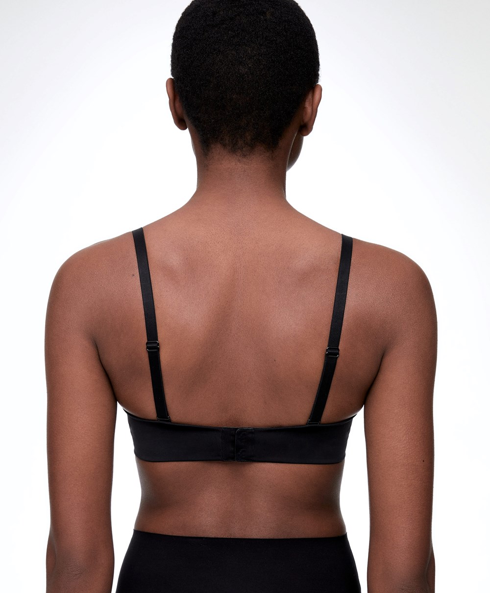 Black Oysho Polyamide Push-up Bra With Removable Straps | EGZK50734