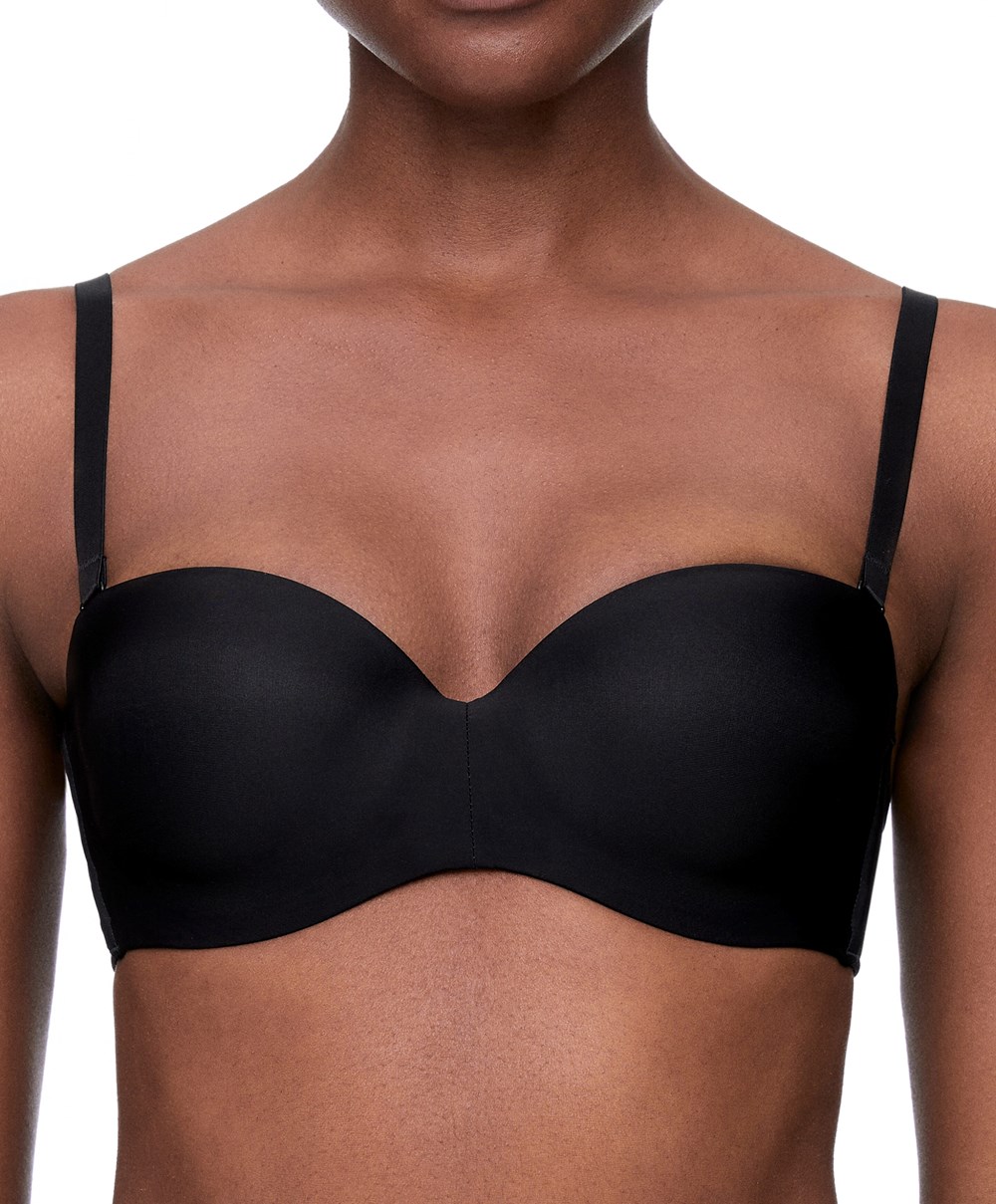 Black Oysho Polyamide Push-up Bra With Removable Straps | EGZK50734