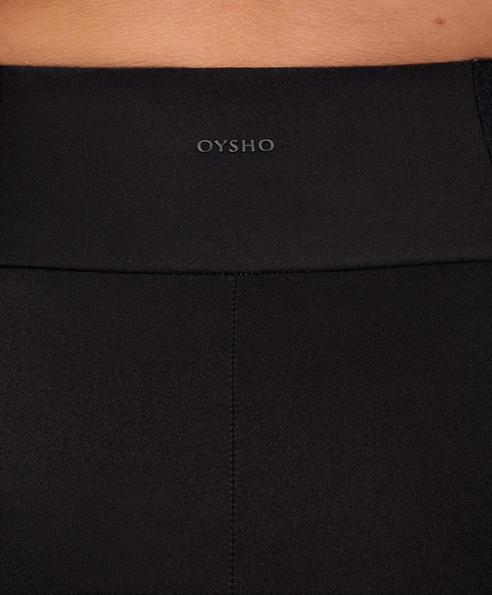 Black Oysho Post-partum 65cm Compressive Leggings | PCUN51342