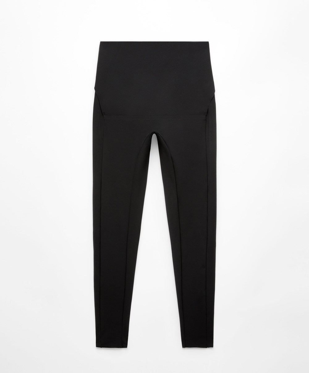 Black Oysho Post-partum 65cm Compressive Leggings | PCUN51342