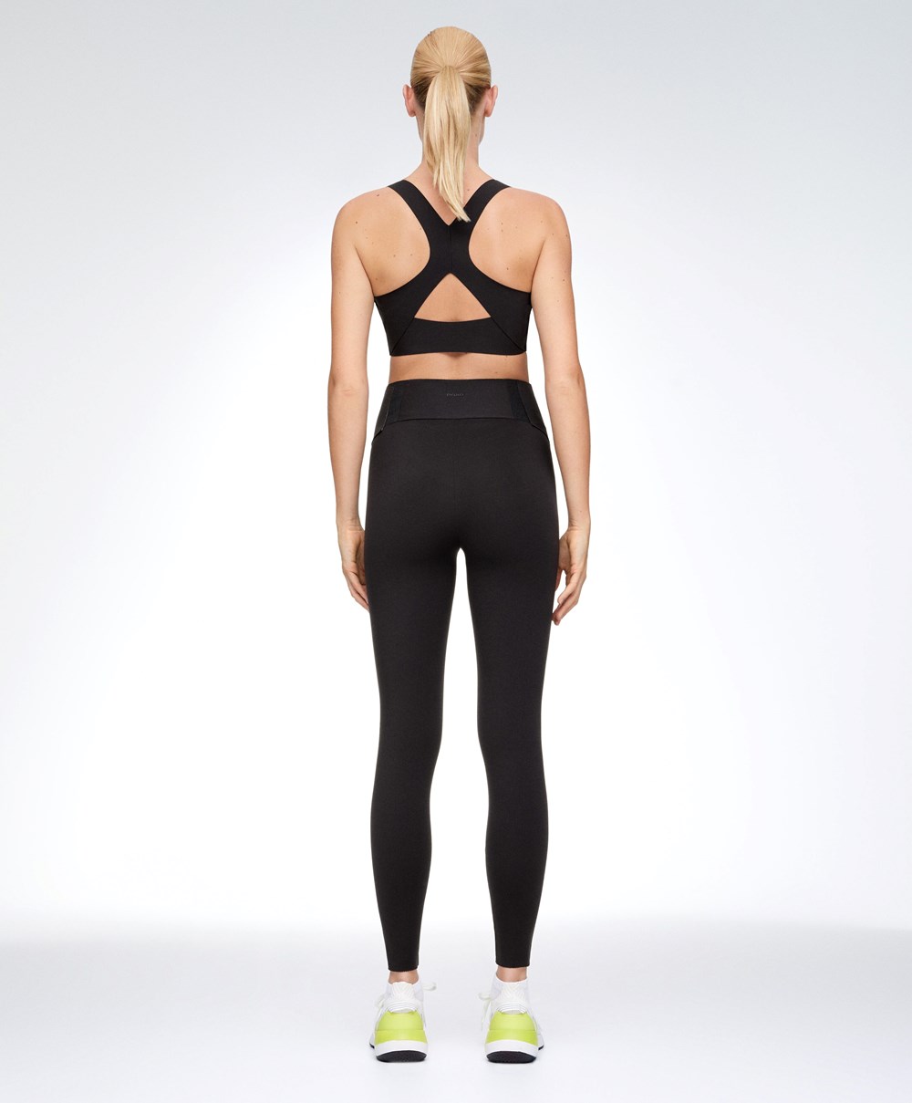 Black Oysho Post-partum 65cm Compressive Leggings | PCUN51342