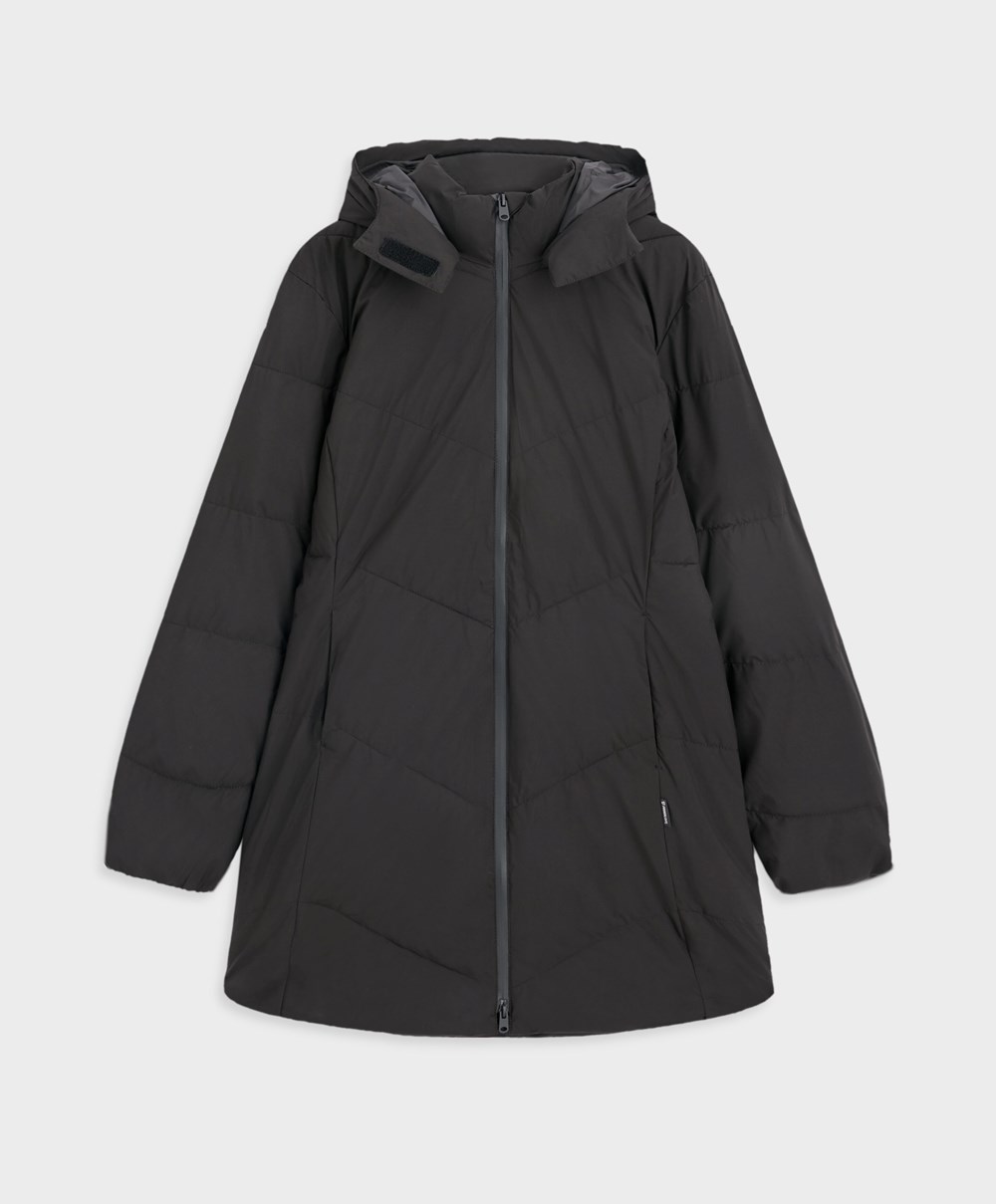 Black Oysho Primaloft® Coat | ISAT45296