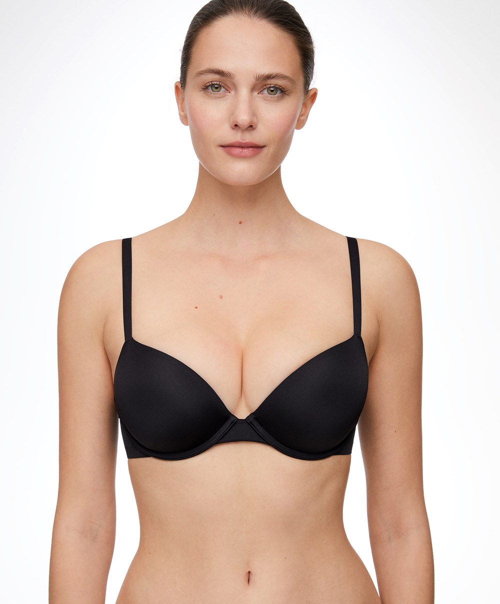 Black Oysho Push-up Classic Bra In Polyamide | DYHJ89623