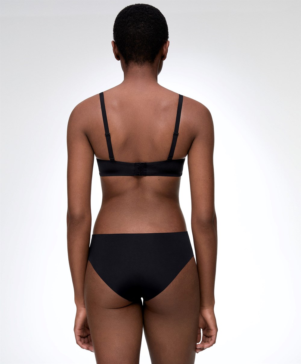 Black Oysho Push-up Padded Triangle Polyamide Bra | TSYI85391