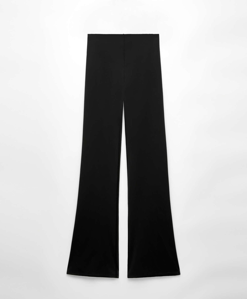 Black Oysho Raise Up Compressive Flare Trousers | SAXP84652