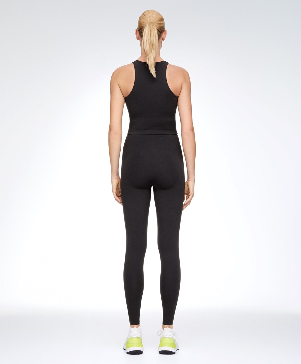 Black Oysho Raise Up Compressive Super-high-rise Ankle-length 65cm Leggings With Zip | RJGA15924