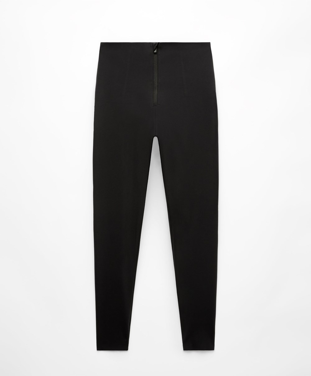 Black Oysho Raise Up Compressive Super-high-rise Ankle-length 65cm Leggings With Zip | RJGA15924