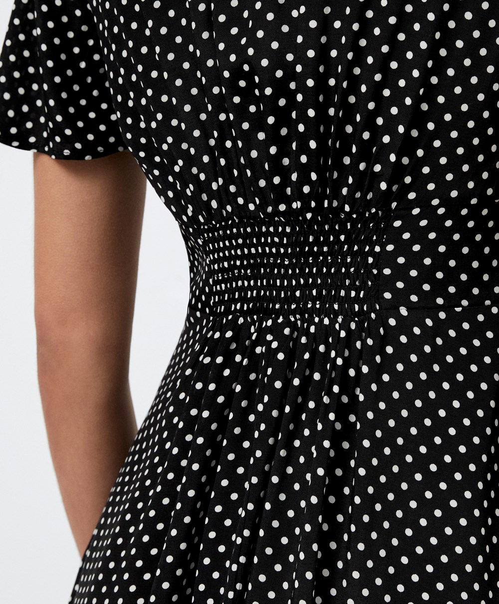 Black Oysho Short Polka Dot Dress | FQZB86042