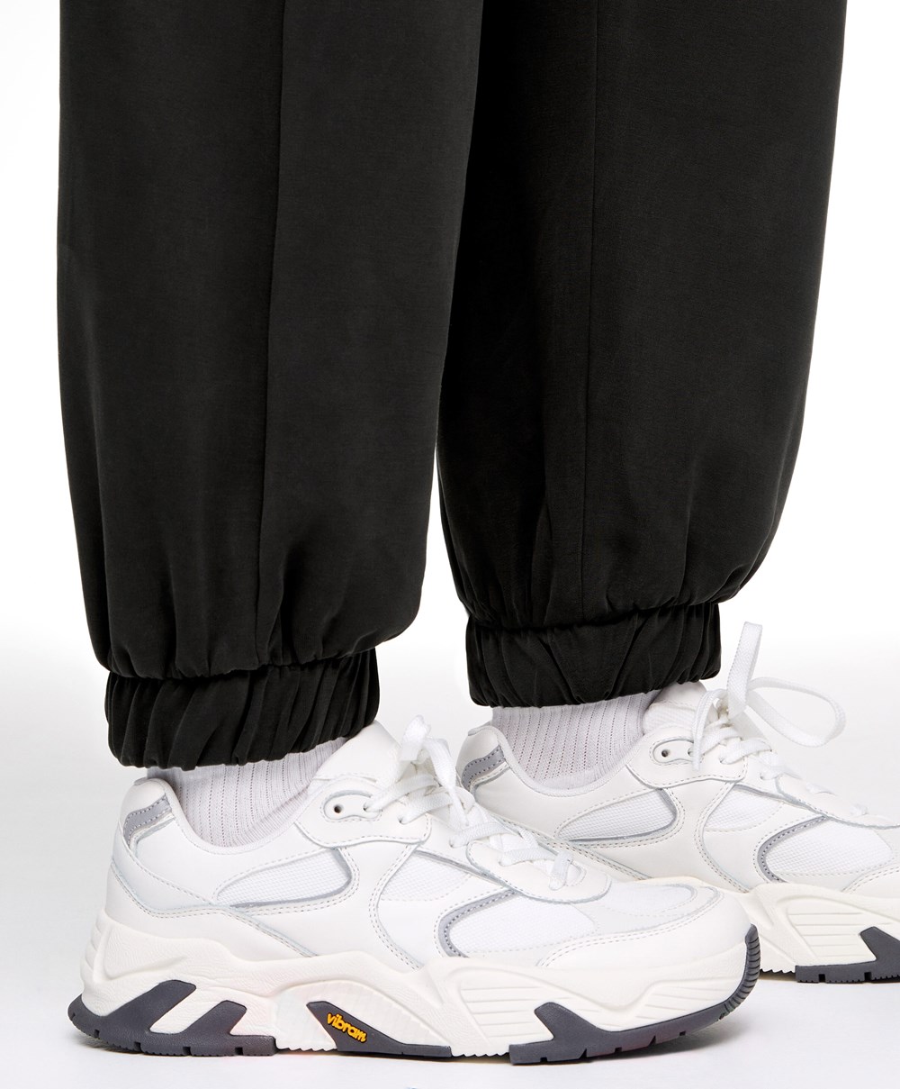 Black Oysho Soft Touch Modal Joggers | YCFD12704