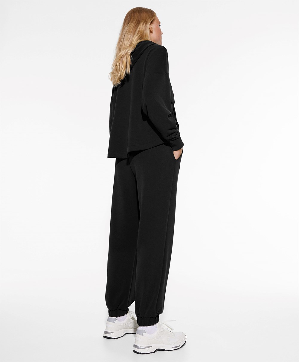 Black Oysho Soft Touch Modal Joggers | YCFD12704