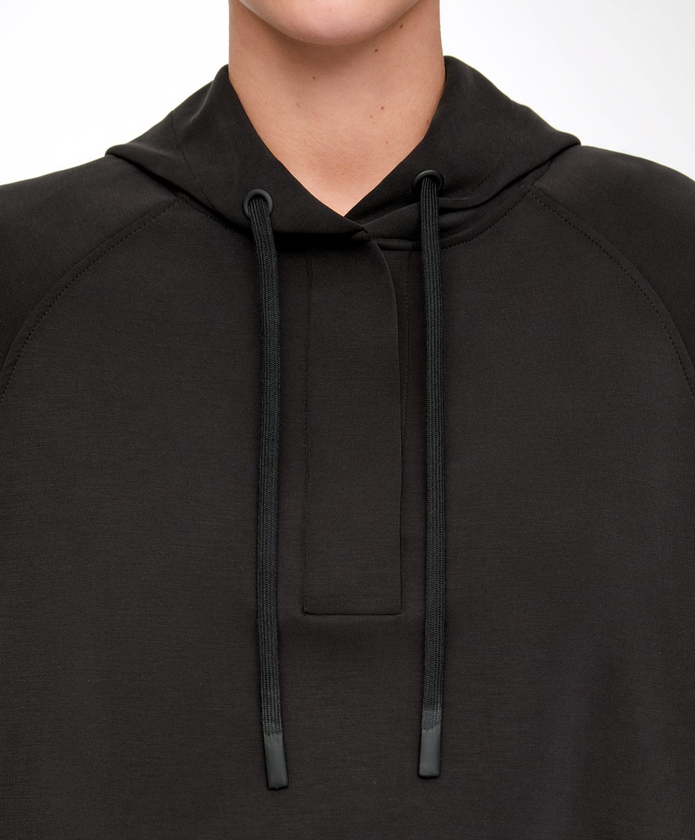 Black Oysho Soft Touch Modal Sweatshirt | KDXQ98472