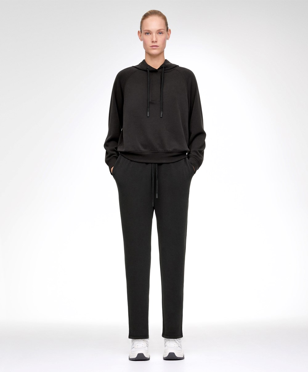 Black Oysho Soft Touch Modal Sweatshirt | KDXQ98472