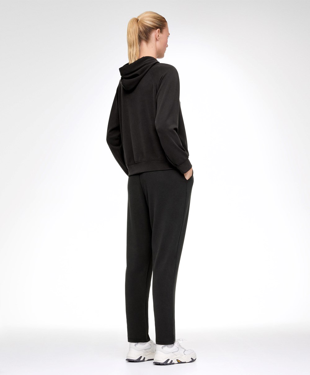 Black Oysho Soft Touch Modal Sweatshirt | KDXQ98472