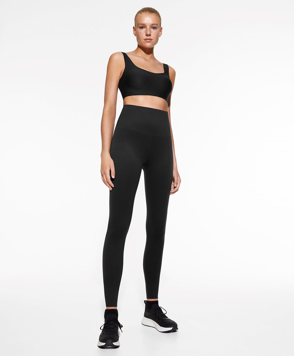 Black Oysho Super-high-rise 65cm Ankle-length Leggings | AREG01865