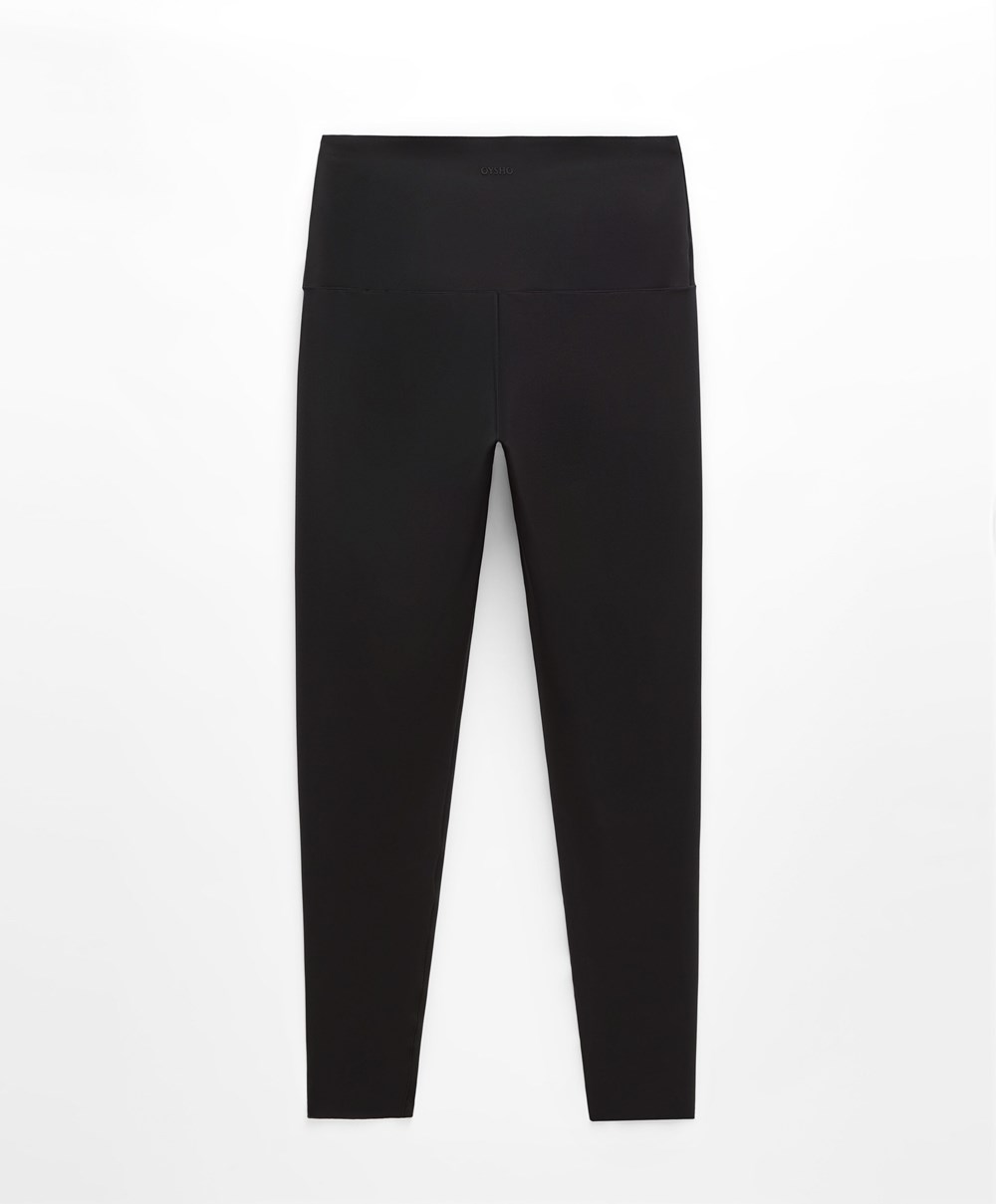 Black Oysho Super-high-rise 65cm Ankle-length Leggings | AREG01865