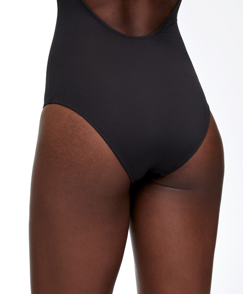 Black Oysho Triangle Swimsuit | AIXF12649