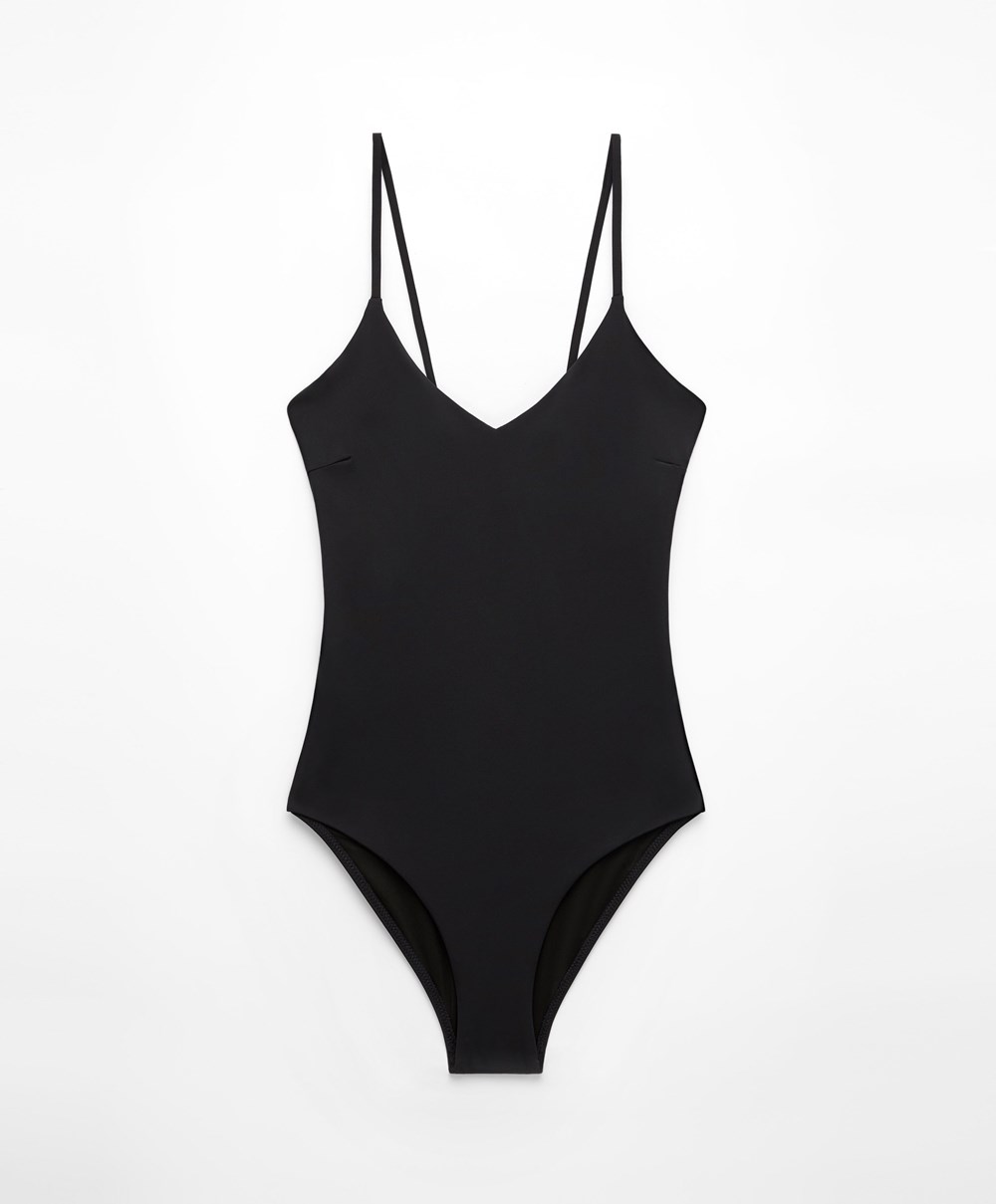 Black Oysho Triangle Swimsuit | AIXF12649