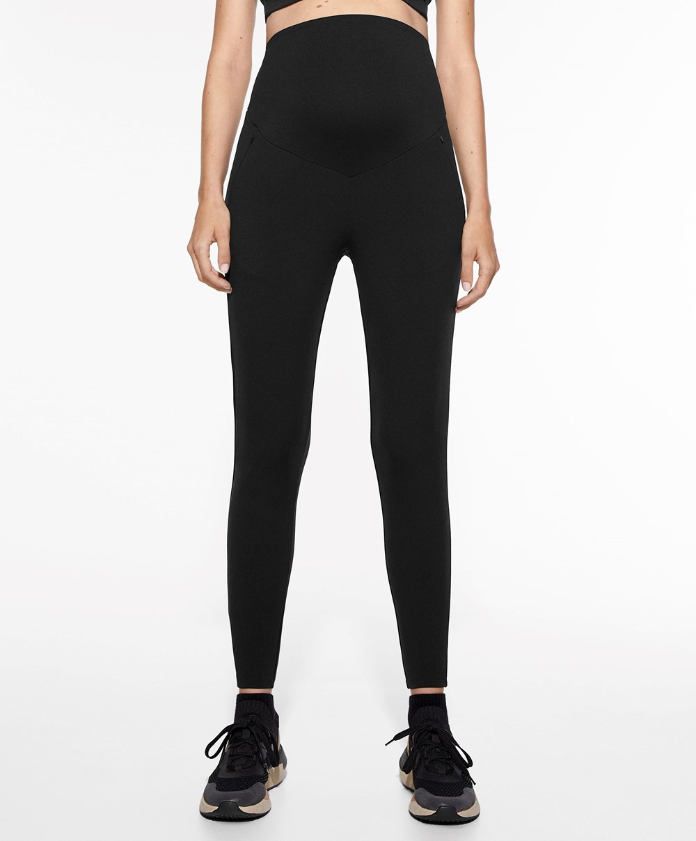 Black Oysho Warm Maternity 70cm Leggings | MFLO92105