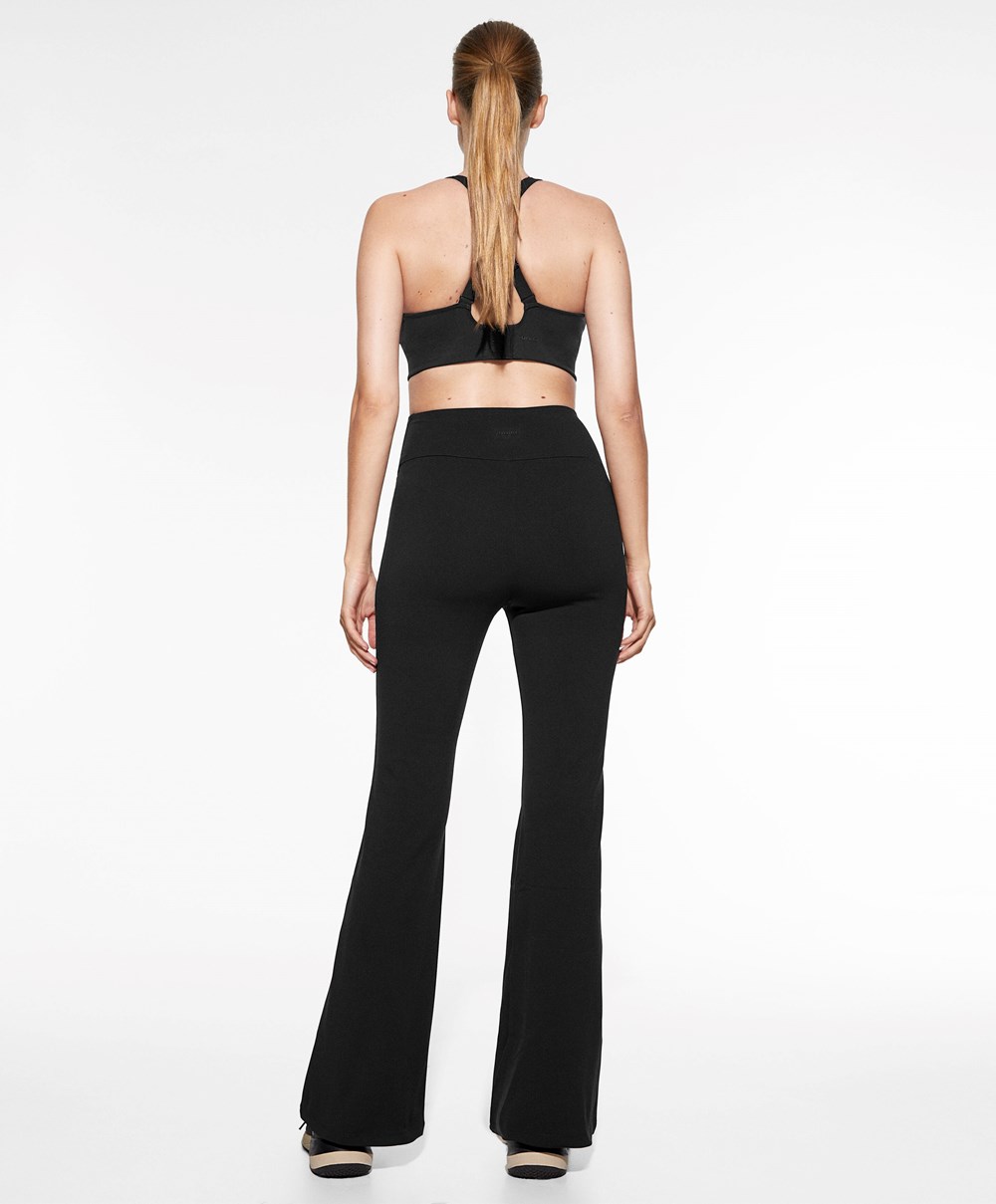 Black Oysho Warm Maternity Flare Trousers | ZRYI03892