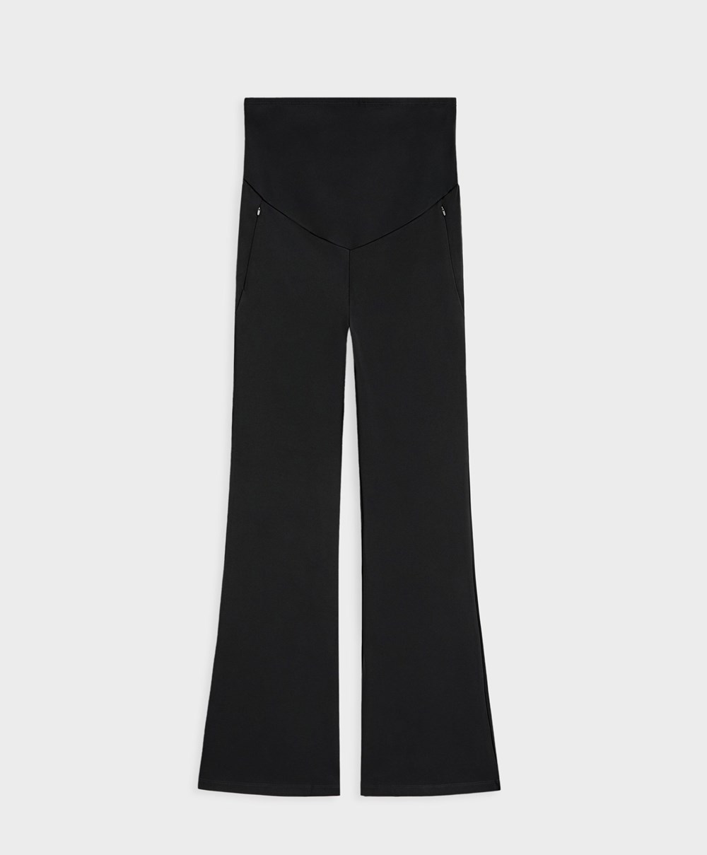 Black Oysho Warm Maternity Flare Trousers | ZRYI03892