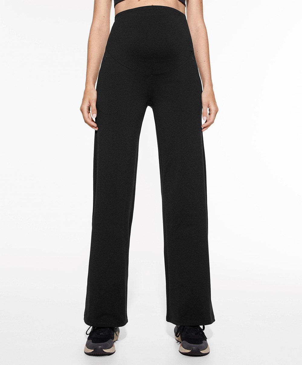 Black Oysho Warm Maternity Straight-leg Trousers | ORSE26371