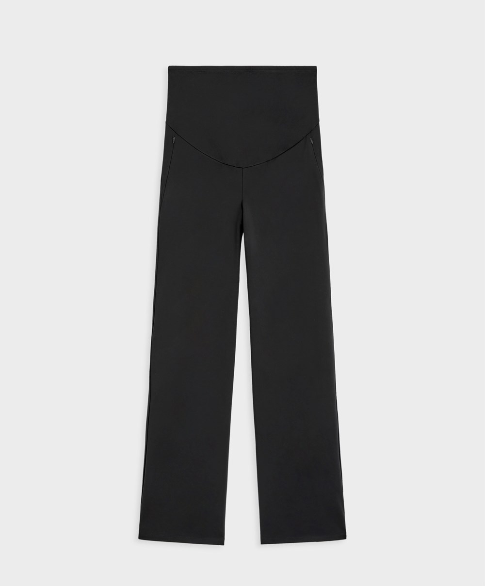 Black Oysho Warm Maternity Straight-leg Trousers | ORSE26371