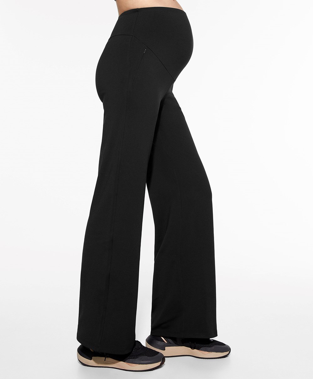 Black Oysho Warm Maternity Straight-leg Trousers | ORSE26371