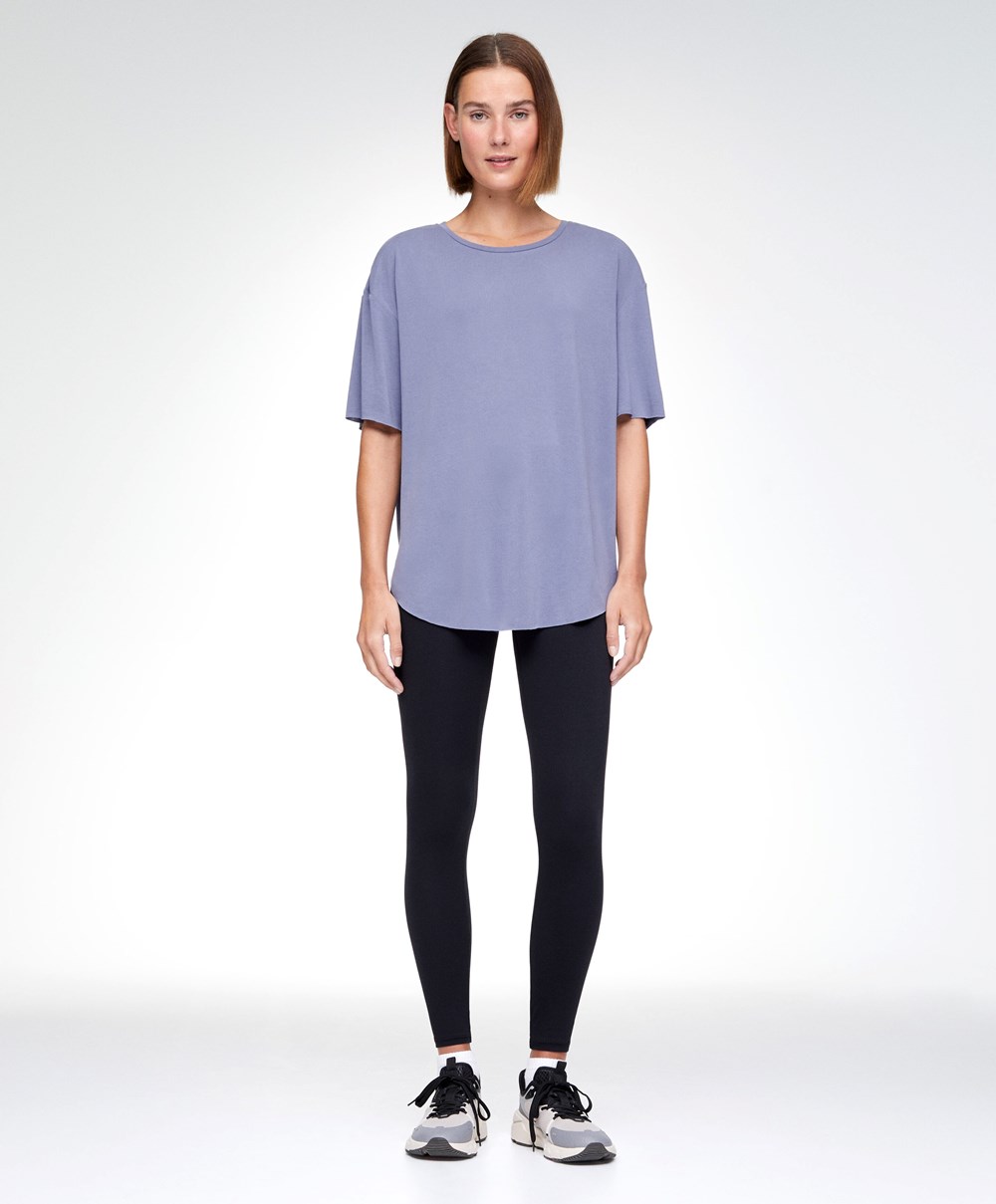 Blue Oysho Modal Short-sleeved T-shirt | OGQW85219