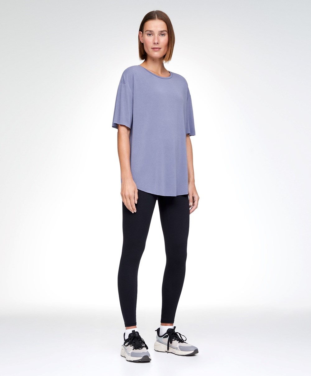 Blue Oysho Modal Short-sleeved T-shirt | OGQW85219