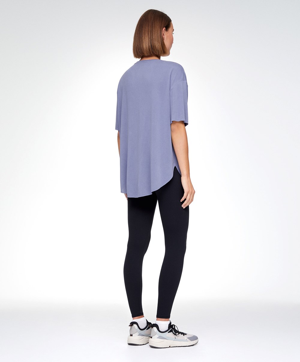 Blue Oysho Modal Short-sleeved T-shirt | OGQW85219